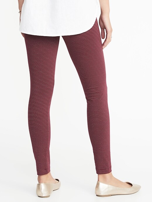 View large product image 2 of 2. Metallic-Stripe Jersey Leggings for Women