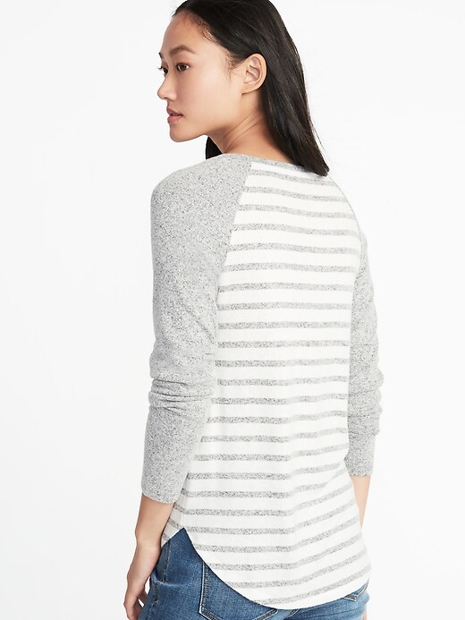Image number 2 showing, Relaxed Plush-Knit Raglan Tee for Women