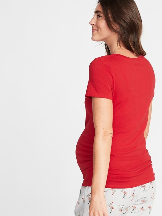 Image number 2 showing, Maternity Fitted Holiday-Graphic Tee