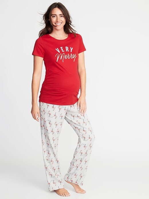 Image number 3 showing, Maternity Fitted Holiday-Graphic Tee