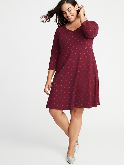 View large product image 1 of 1. Fit & Flare Plus-Size Scoop-Neck Dress