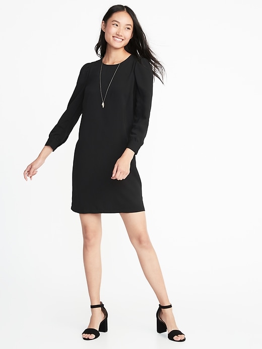 View large product image 1 of 2. Crepe Shift Dress for Women