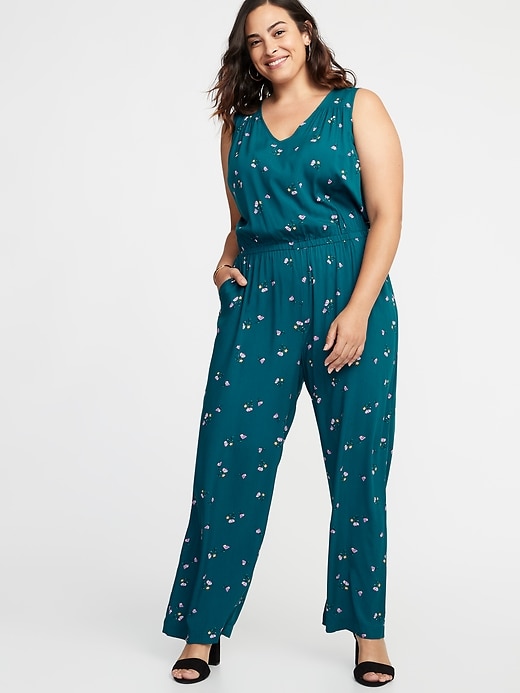 WaistDefined PlusSize Sleeveless Jumpsuit Old Navy