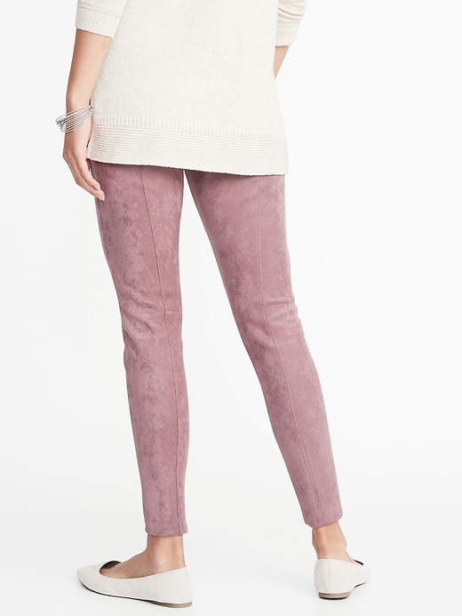 View large product image 2 of 3. High-Waisted Stevie Faux-Suede Ponte-Knit Pants For Women