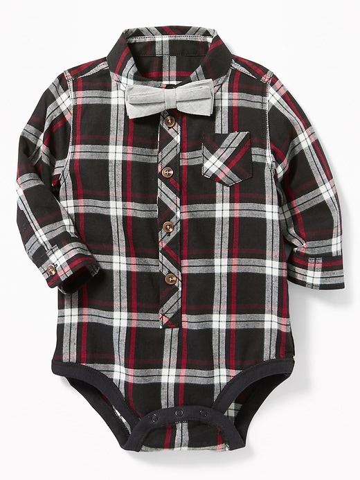 View large product image 1 of 3. Plaid Bodysuit & Bow-Tie Set for Baby