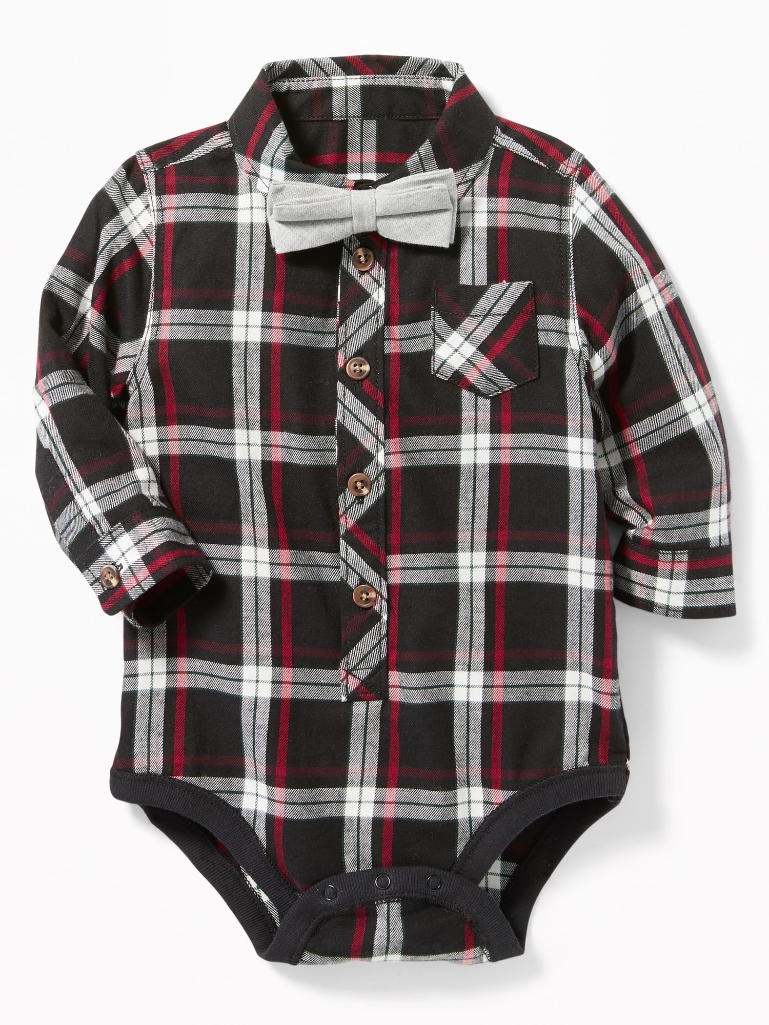 Plaid Bodysuit & BowTie Set for Baby Old Navy