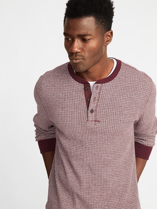 Image number 4 showing, Chunky-Textured Thermal-Knit Henley