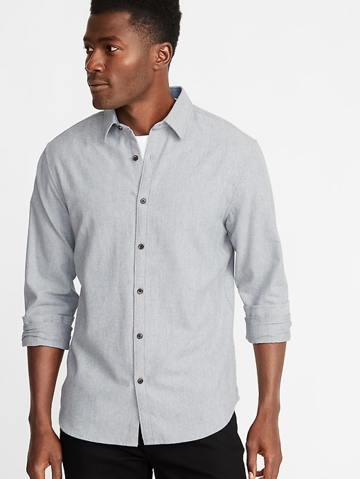 Slim-Fit Textured Pattern Shirt for Men | Old Navy
