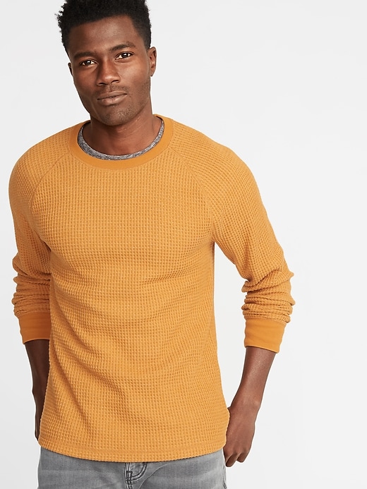 View large product image 1 of 1. Chunky Textured Thermal-Knit Tee