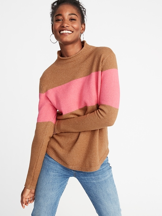 Image number 1 showing, Mock-Turtleneck Sweater for Women