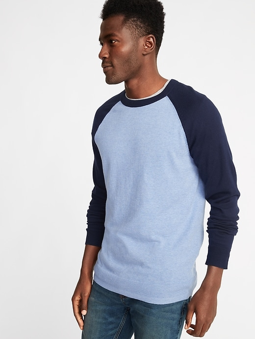 Image number 1 showing, Color-Block Raglan-Sleeve Sweater