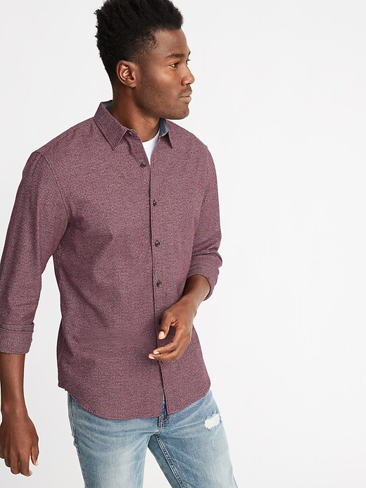 Image number 4 showing, Slim-Fit Textured Pattern Shirt
