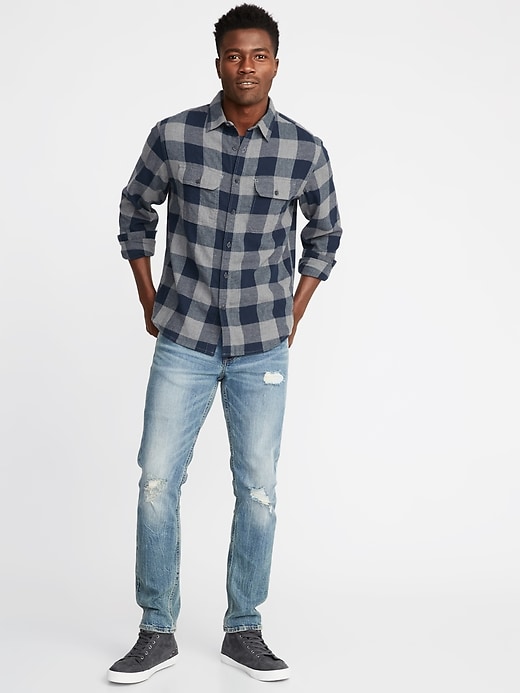 Image number 3 showing, Regular-Fit Built-In Flex Plaid Flannel Shirt