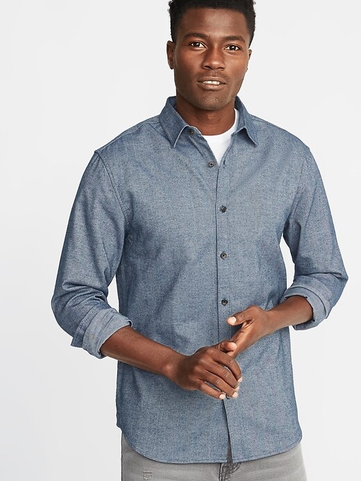 View large product image 1 of 1. Slim-Fit Textured Pattern Shirt