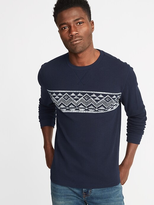 View large product image 1 of 1. Built-In Flex Thermal-Knit Tee