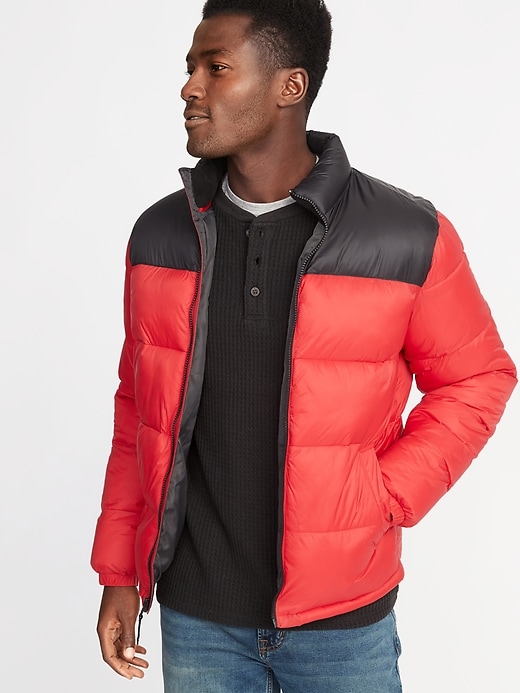 View large product image 1 of 1. Color-Blocked Frost-Free Puffer Jacket