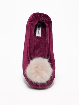 Old navy pom cheap velvet slippers