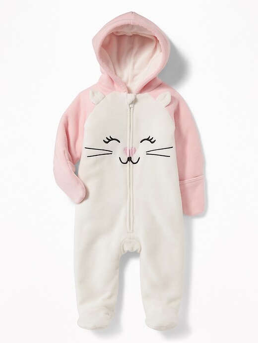 View large product image 1 of 3. Micro Performance Fleece Kitty Critter One-Piece for Baby