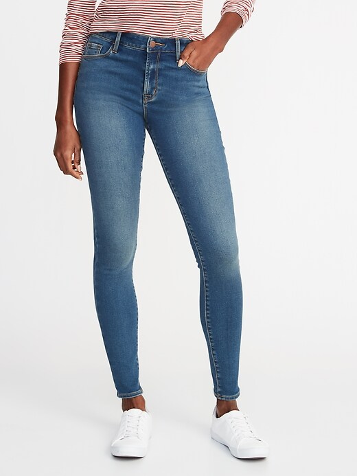 Image number 1 showing, Mid-Rise Built-In Warm Rockstar Super Skinny Jeans for Women