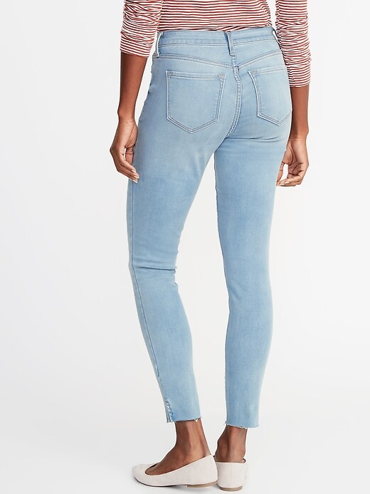 Image number 2 showing, Mid-Rise Built-In Warm Raw-Edge Rockstar Super Skinny Jeans for Women