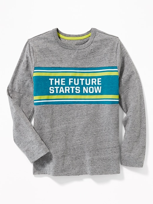 View large product image 1 of 2. Graphic Color-Block Long-Sleeve Tee For Boys