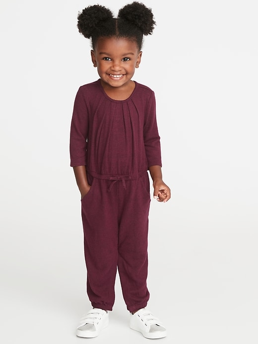 View large product image 1 of 1. Plush-Knit Jumpsuit for Toddler Girls