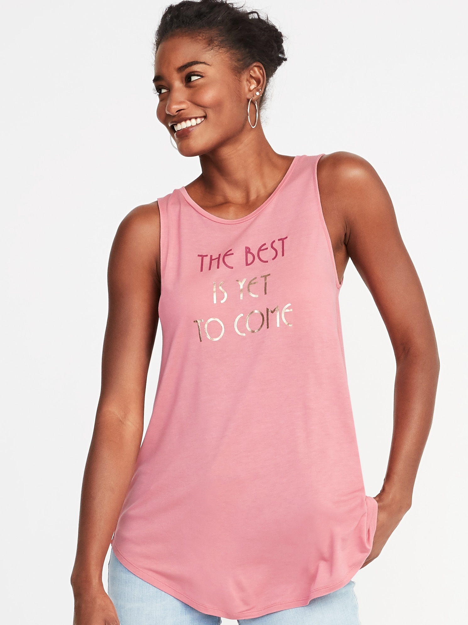 Graphic High Neck Swing Tank For Women Old Navy 