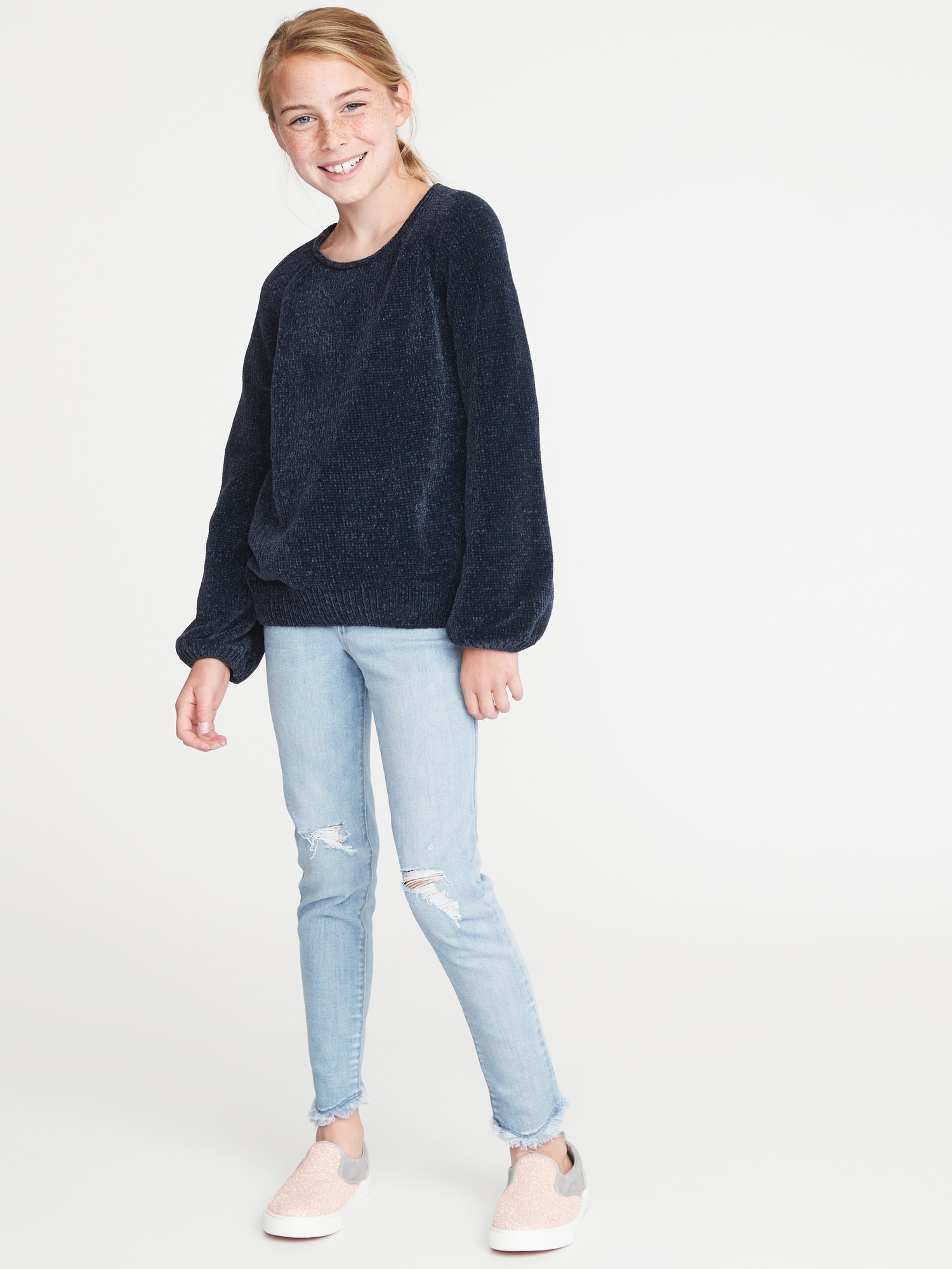 Plush Chenille Raglan Sweater for Girls | Old Navy