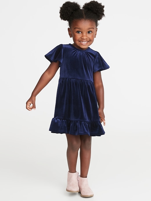 View large product image 1 of 1. Fit & Flare Velvet Dress for Toddler Girls