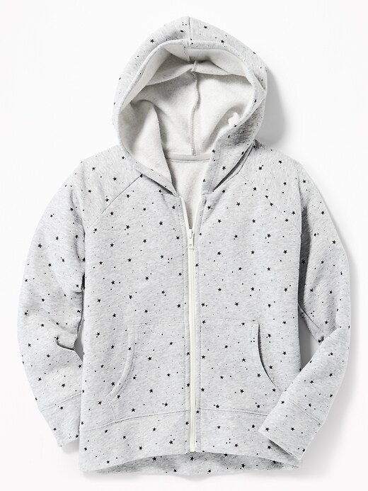 View large product image 1 of 2. Star-Print Zip Hoodie for Girls