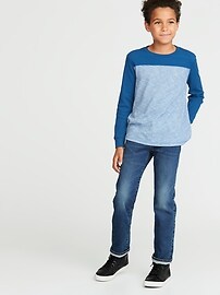 View large product image 3 of 3. Color-Blocked Thermal-Knit Football Tee For Boys