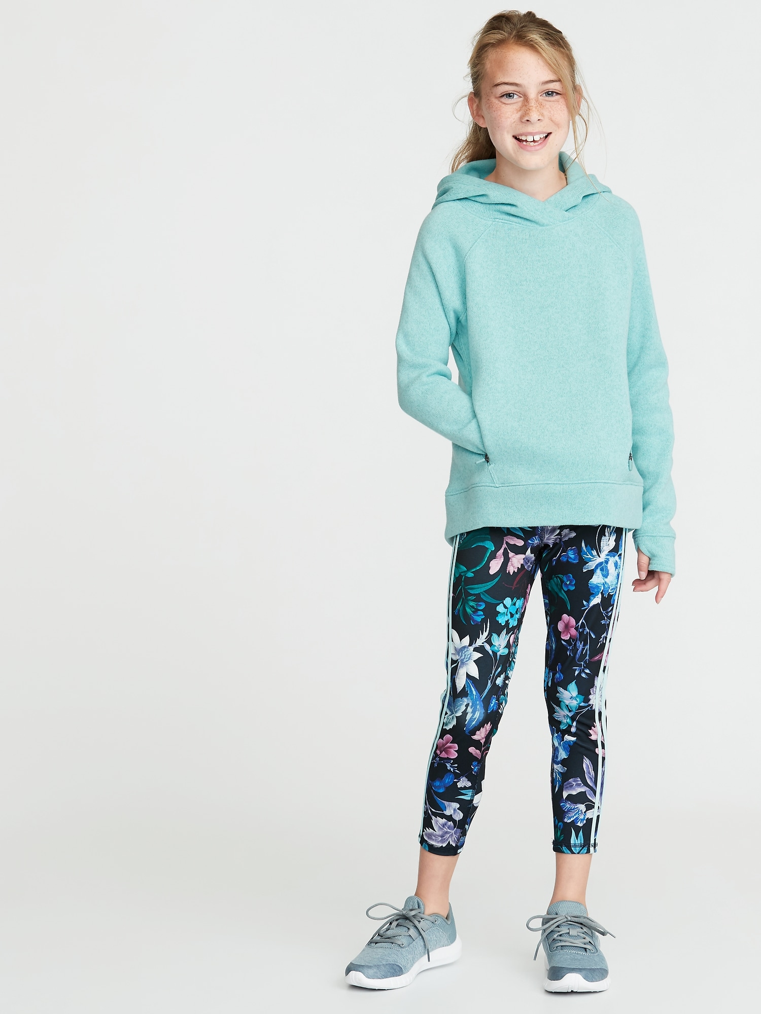 Go-Warm Relaxed Sweater-Knit Hoodie for Girls | Old Navy
