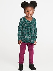 View large product image 3 of 4. Plaid Button-Front Shirt for Toddler Girls
