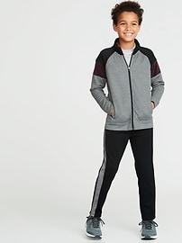 View large product image 3 of 3. Go-Dry Color-Block Velour-Trim Track Jacket For Boys