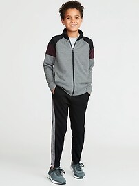 View large product image 3 of 3. Go-Dry Color-Block Velour-Trim Track Pants For Boys