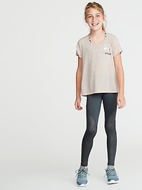 View large product image 3 of 3. Go-Dry Color-Blocked Shimmer Compression Leggings for Girls