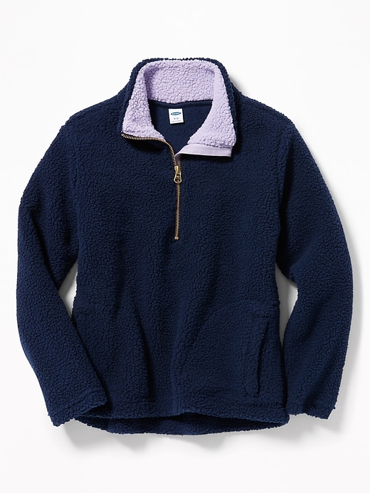 View large product image 1 of 2. Sherpa 1/4-Zip Popover for Girls