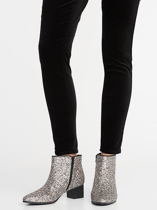 Image number 2 showing, Glitter Block-Heel Booties for Women