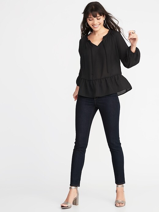 Image number 3 showing, Ruffle-Trim Georgette Top for Women