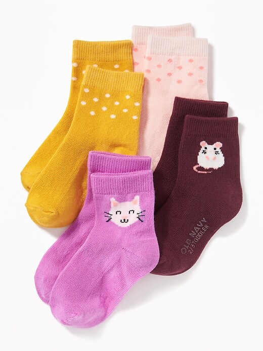 View large product image 1 of 1. Graphic Crew Socks 4-Pack For Toddler & Baby