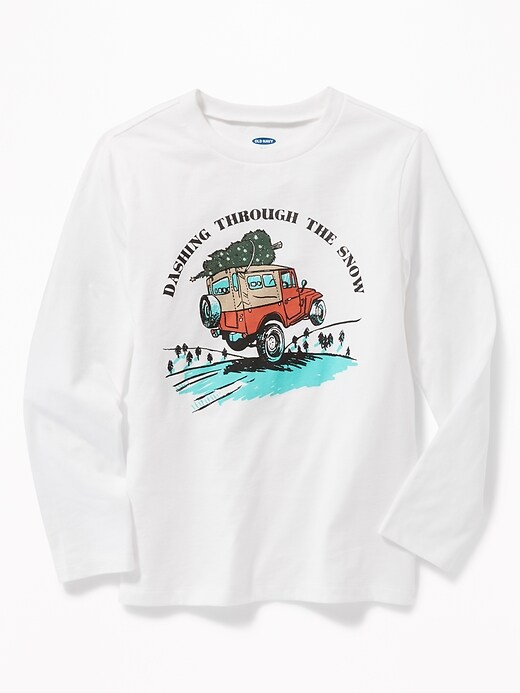 View large product image 1 of 1. Christmas Graphic Crew-Neck Tee for Boys