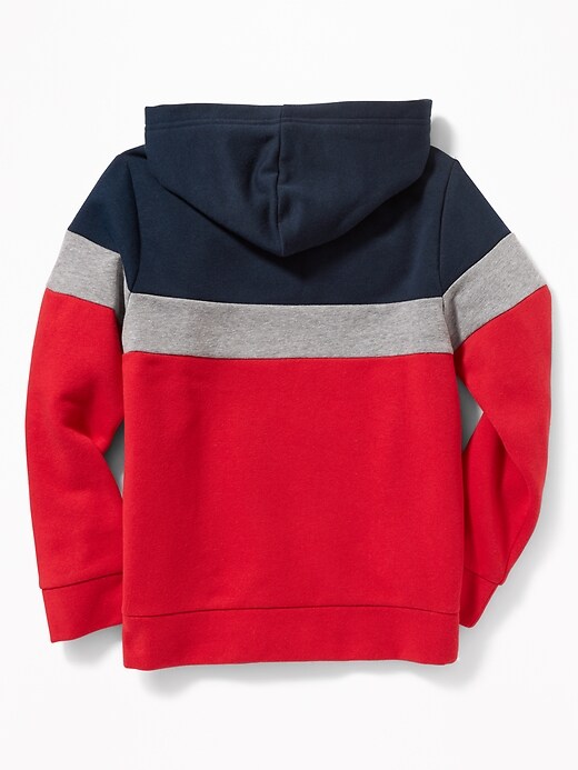 View large product image 2 of 2. Color-Blocked 1/4-Zip Hoodie For Boys