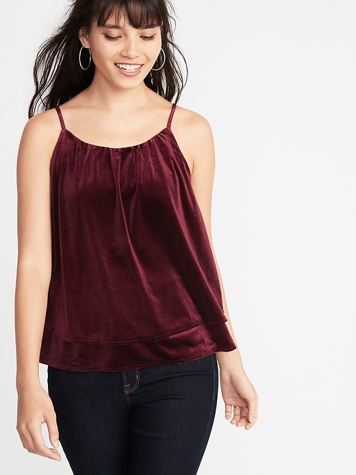 Image number 1 showing, Layered Velvet Cami for Women