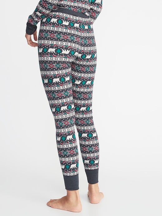 View large product image 2 of 2. Patterned Thermal-Knit Sleep Leggings for Women