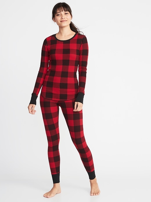 Slim-Fit Printed Thermal-Knit Tee for Women | Old Navy