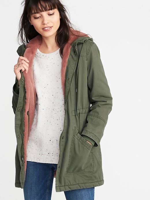 Image number 1 showing, Hooded Utility Parka for Women