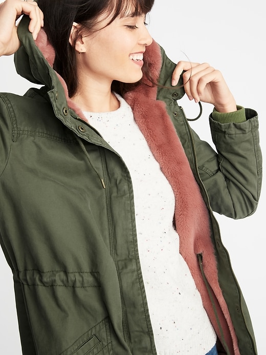 Image number 4 showing, Hooded Utility Parka for Women