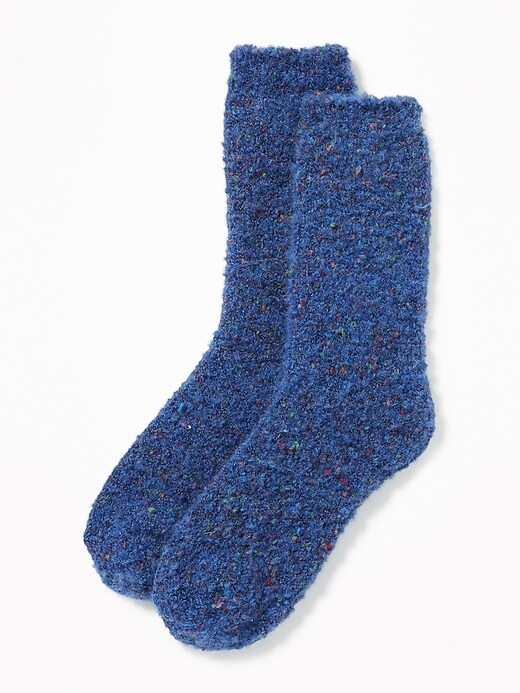 View large product image 1 of 1. Bouclé-Knit Crew Socks for Women