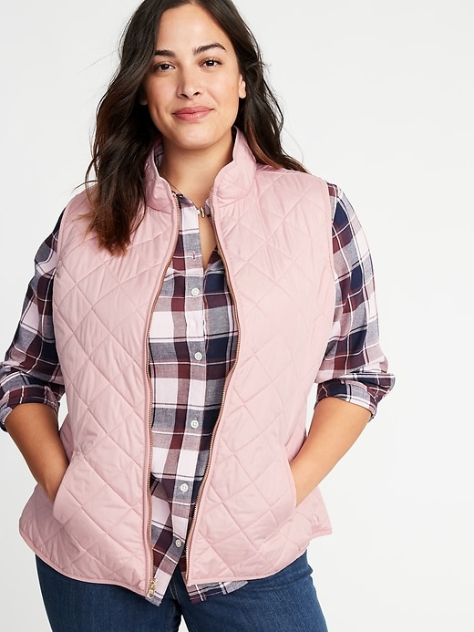 View large product image 1 of 1. Plus-Size Quilted Vest