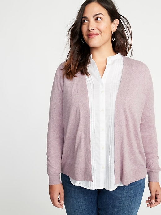 Image number 1 showing, Short Open-Front Plus-Size Sweater